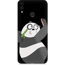 Teknomeg Huawei Honor 8c Uyumlu Selfie Çeken Panda Desenli Silikon Kılıf