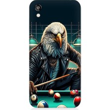 Teknomeg Huawei Honor 8s Uyumlu Bilardo Oynayan Deri Ceketli Kartal Desenli Silikon Kılıf