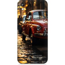Teknomeg Huawei Honor 8s Uyumlu Kırmızı Klasik Araba Desenli Silikon Kılıf