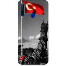 Teknomeg Huawei Honor 20 Lite Uyumlu Bayrak ve Bozkurt Işareti Desenli Silikon Kılıf