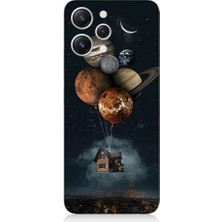 Teknomeg Xiaomi Redmi 12 Uyumlu Gezegenler ve Uçan Ev Desenli Silikon Kılıf