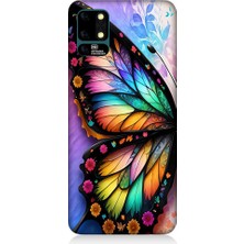 Teknomeg Reeder S19 Max Uyumlu Pastel Renkli Kelebek Kanadı ve Çiçekler Desenli Silikon Kılıf