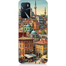 Teknomeg Oppo A16 Uyumlu Eski Cami ve Mahalle Desenli Silikon Kılıf
