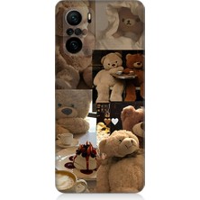 Teknomeg Xiaomi Poco F3 Uyumlu Sevgili Aşık Ayılar Desenli Silikon Kılıf