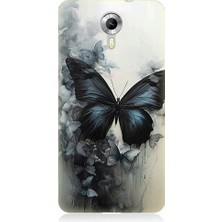 Teknomeg General Mobile Discovery 4g Uyumlu Siyah Dumanlı Kelebek Desenli Silikon Kılıf