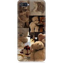 Teknomeg Realme C2 Uyumlu Sevgili Aşık Ayılar Desenli Silikon Kılıf