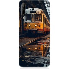 Teknomeg Huawei P Smart Pro Uyumlu Eski  Metro Istasyonu ve Tren Desenli Silikon Kılıf