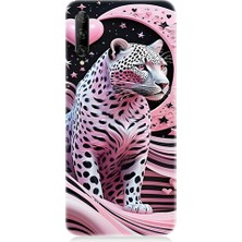 Teknomeg Huawei P Smart Pro Uyumlu Pembe Leopar Desenli Silikon Kılıf