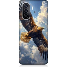 Teknomeg Huawei Nova Y70 Uyumlu Gökyüzünde Uçan Kartal Desenli Silikon Kılıf