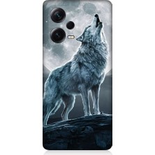 Teknomeg Xiaomi Redmi Note 12 Pro Plus Uyumlu Kurt ve Dolunay Desenli Silikon Kılıf