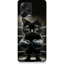 Teknomeg Xiaomi Redmi Note 12 Pro Plus Uyumlu Boksör Kedi Desenli Silikon Kılıf