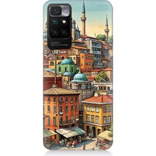 Teknomeg Xiaomi Redmi 10 Uyumlu Eski Cami ve Mahalle Desenli Silikon Kılıf