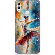 Teknomeg Huawei Honor 10 Lite Uyumlu Soyut Balerin Desenli Silikon Kılıf