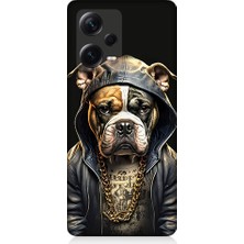 Teknomeg Xiaomi Redmi Note 12 Pro Plus Uyumlu Rapçi Köpek Desenli Silikon Kılıf