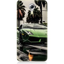 Teknomeg General Mobile Discovery 4g Uyumlu Yeşil Spor Araba Desenli Silikon Kılıf