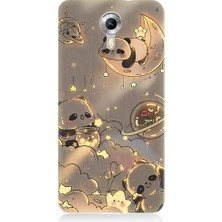 Teknomeg General Mobile Discovery 4g Uyumlu Panda ve Gezegenler Desenli Silikon Kılıf