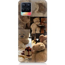 Teknomeg Realme 8 Uyumlu Sevgili Aşık Ayılar Desenli Silikon Kılıf
