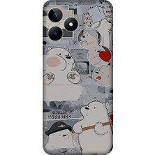 Teknomeg Realme C53 Uyumlu Yaramaz Kutup Ayısı Desenli Silikon Kılıf