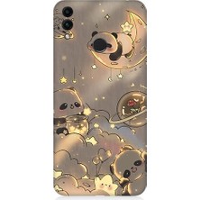 Teknomeg Huawei Honor 8c Uyumlu Panda ve Gezegenler Desenli Silikon Kılıf