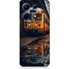 Teknomeg Infinix Note 30 Uyumlu Eski Sarı Tren Desenli Silikon Kılıf