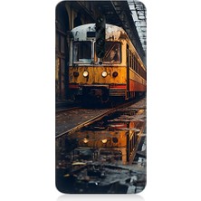 Teknomeg Oppo Reno 2z Uyumlu Eski Sarı Tren Desenli Silikon Kılıf