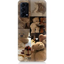 Teknomeg Oppo Reno 5 Uyumlu Sevgili Aşık Ayılar Desenli Silikon Kılıf