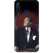 Teknomeg Huawei Honor 20 Lite Uyumlu Mustafa Kemal Atatürk Desenli Silikon Kılıf