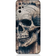 Teknomeg Xiaomi Poco M3 Pro Uyumlu Renkli Kurukafa Desenli Silikon Kılıf