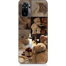 Teknomeg Xiaomi Redmi Note 10 Uyumlu Sevgili Aşık Ayılar Desenli Silikon Kılıf