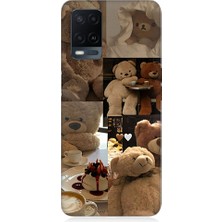 Teknomeg Oppo A54 Uyumlu Sevgili Aşık Ayılar Desenli Silikon Kılıf