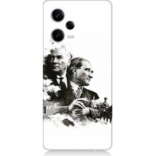 Teknomeg Xiaomi Redmi Note 12 Pro 5g Uyumlu Siyah Beyaz Mustafa Kemal Atatürk  Desenli Silikon Kılıf