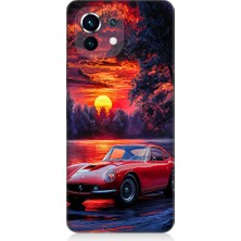 Teknomeg Xiaomi Mi 11 Uyumlu Kırmızı Spor Araba  Desenli Silikon Kılıf