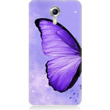 Teknomeg General Mobile Discovery 4g Uyumlu Mor Kelebek Desenli Silikon Kılıf