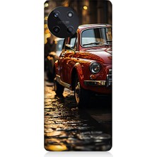 Teknomeg Realme 11 4g Uyumlu Kırmızı Klasik Araba Desenli Silikon Kılıf