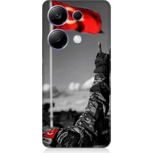 Teknomeg Xiaomi Redmi Note 13 Pro Uyumlu Bayrak ve Bozkurt Işareti Desenli Silikon Kılıf