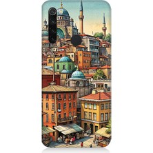 Teknomeg Xiaomi Redmi Note 8 Uyumlu Eski Cami ve Mahalle Desenli Silikon Kılıf