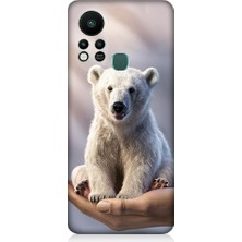 Teknomeg Infinix Hot 11S Uyumlu Sevimli Kutup Ayısı  Desenli Silikon Kılıf