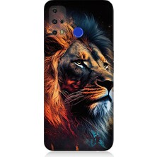 Teknomeg Reeder P13 Blue Max Pro Lite Uyumlu Siyah Fon Aslan Desenli Silikon Kılıf