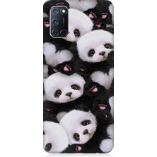 Teknomeg Oppo A52 Uyumlu Sevimli Yavru Pandalar Desenli Silikon Kılıf