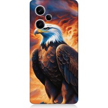 Teknomeg Xiaomi Redmi Note 12 Pro 5g Uyumlu Siyah Beyaz Kartal Desenli Silikon Kılıf