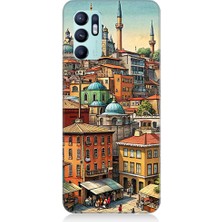 Teknomeg Oppo Reno 6 Uyumlu Eski Cami ve Mahalle Desenli Silikon Kılıf
