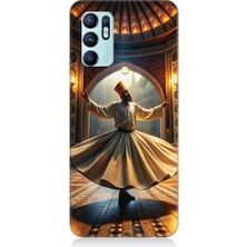 Teknomeg Oppo Reno 6 Uyumlu Mevlevi Semazen Desenli Silikon Kılıf