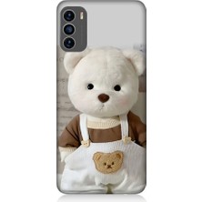 Teknomeg Reeder S19 Max Pro S Uyumlu Sevimli Elbiseli Beyaz Ayı Desenli Silikon Kılıf