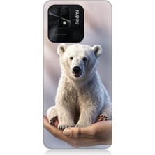 Teknomeg Xiaomi Redmi 10C Uyumlu Sevimli Kutup Ayısı  Desenli Silikon Kılıf