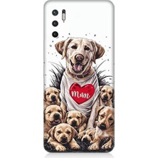 Teknomeg Xiaomi Redmi Note 10 5g Uyumlu Anne Köpek ve Yavruları Desenli Silikon Kılıf