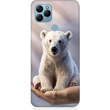 Teknomeg General Mobile GM21 Uyumlu Sevimli Kutup Ayısı  Desenli Silikon Kılıf