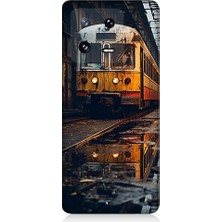 Teknomeg Xiaomi Mi 13 Uyumlu Eski Sarı Tren Desenli Silikon Kılıf