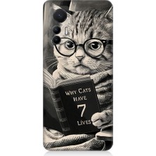 Teknomeg Xiaomi Mi 12 Lite 5g Uyumlu Kitap Okuyan Kedi Desenli Silikon Kılıf