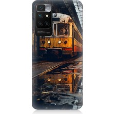Teknomeg Xiaomi Redmi 10 Uyumlu Eski Sarı Tren Desenli Silikon Kılıf