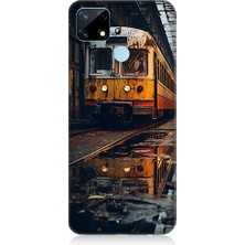 Teknomeg Realme 7i Uyumlu Eski Sarı Tren Desenli Silikon Kılıf